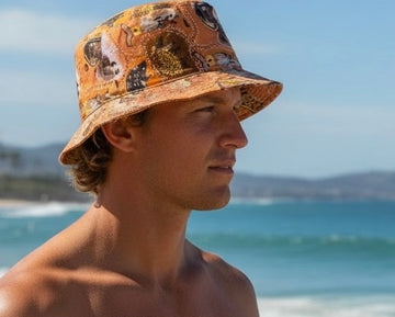 Jaye Bucket Hat – Reversible Indigenous Print (100% Cotton)