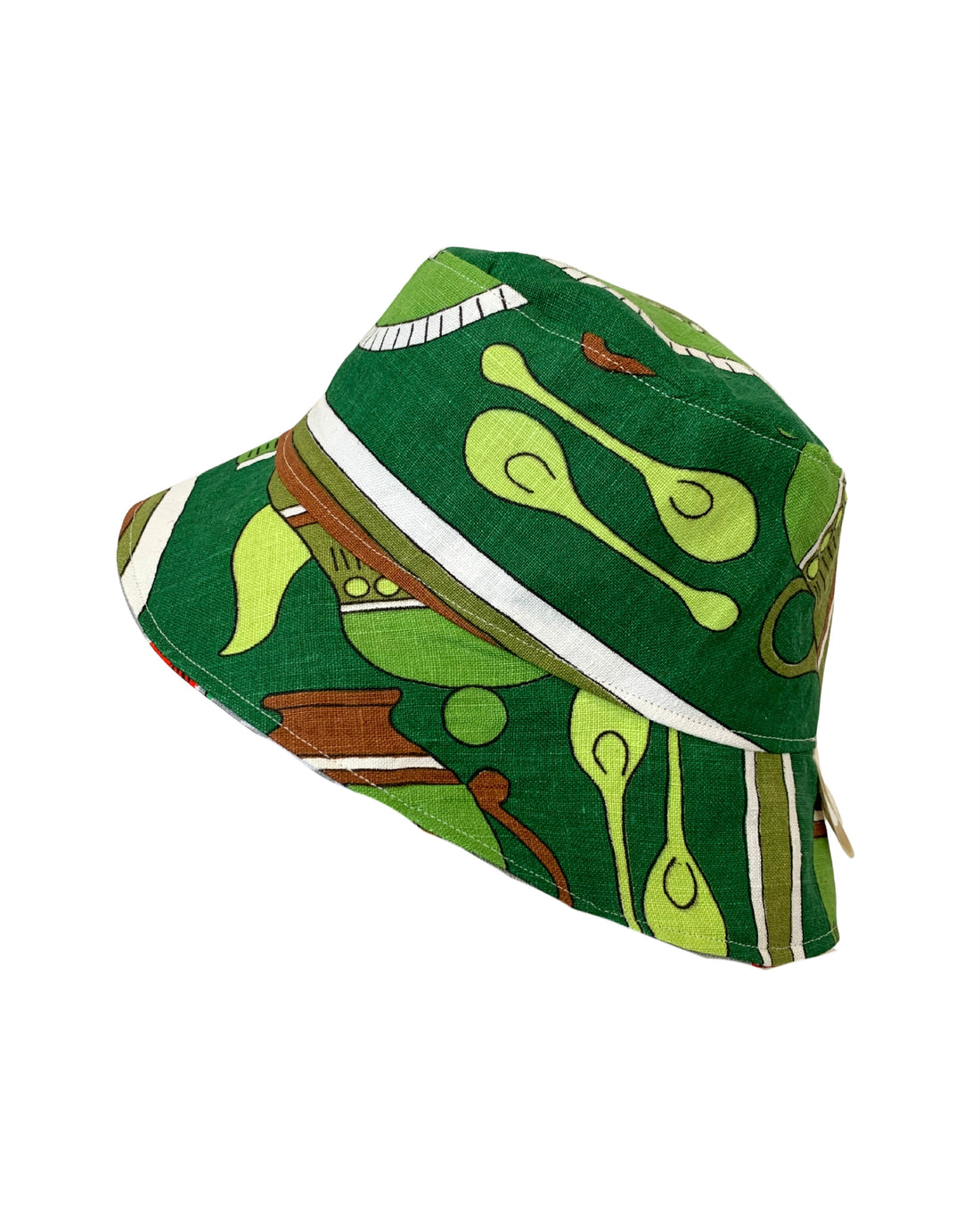 Jaye Bucket Hat – Retro Green Print and Reversible Australian Wildlife
