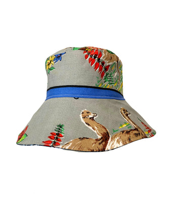 Tain Bucket Hat – Australian Wildlife Vintage Linen