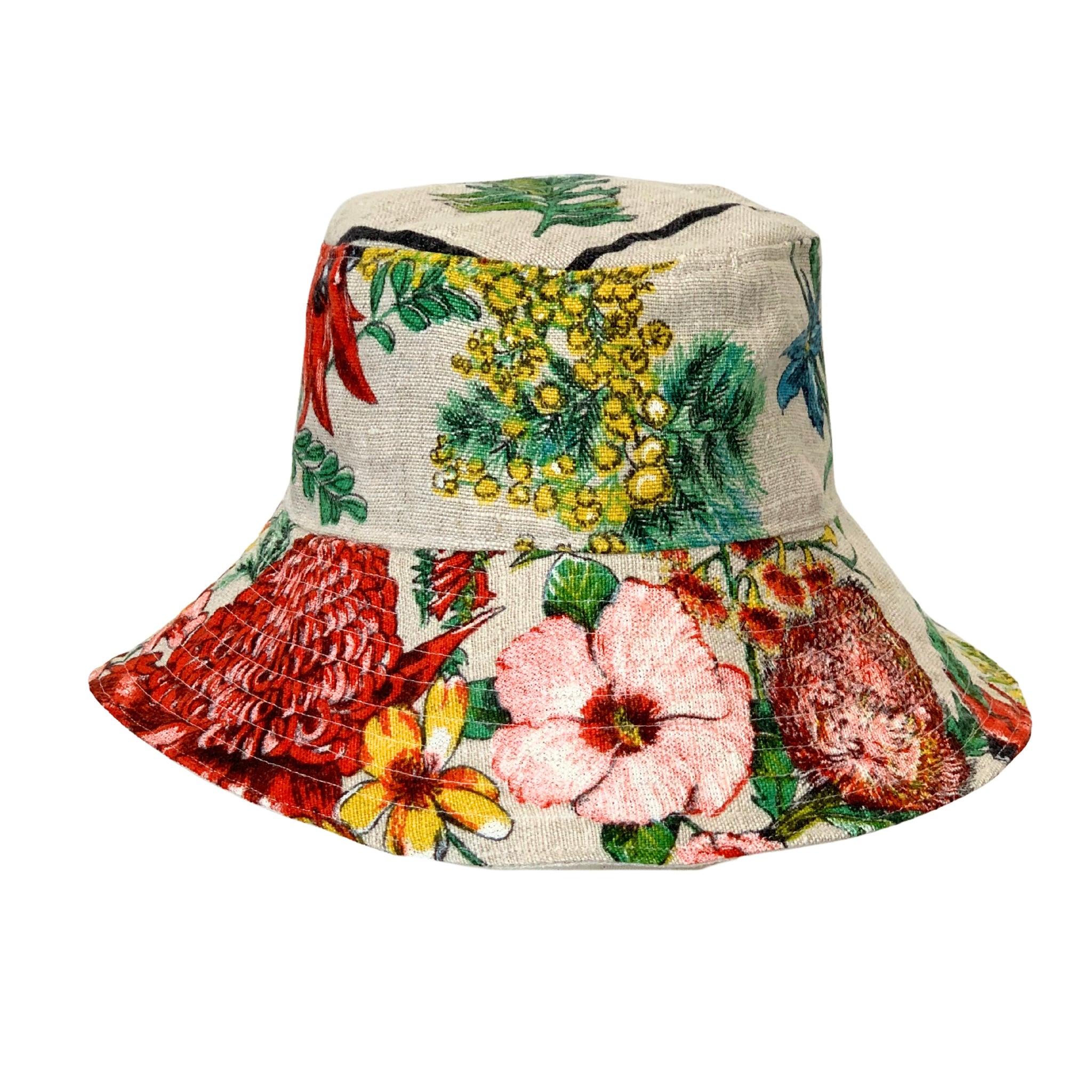 Vintage Linen Reversible Bucket Hat