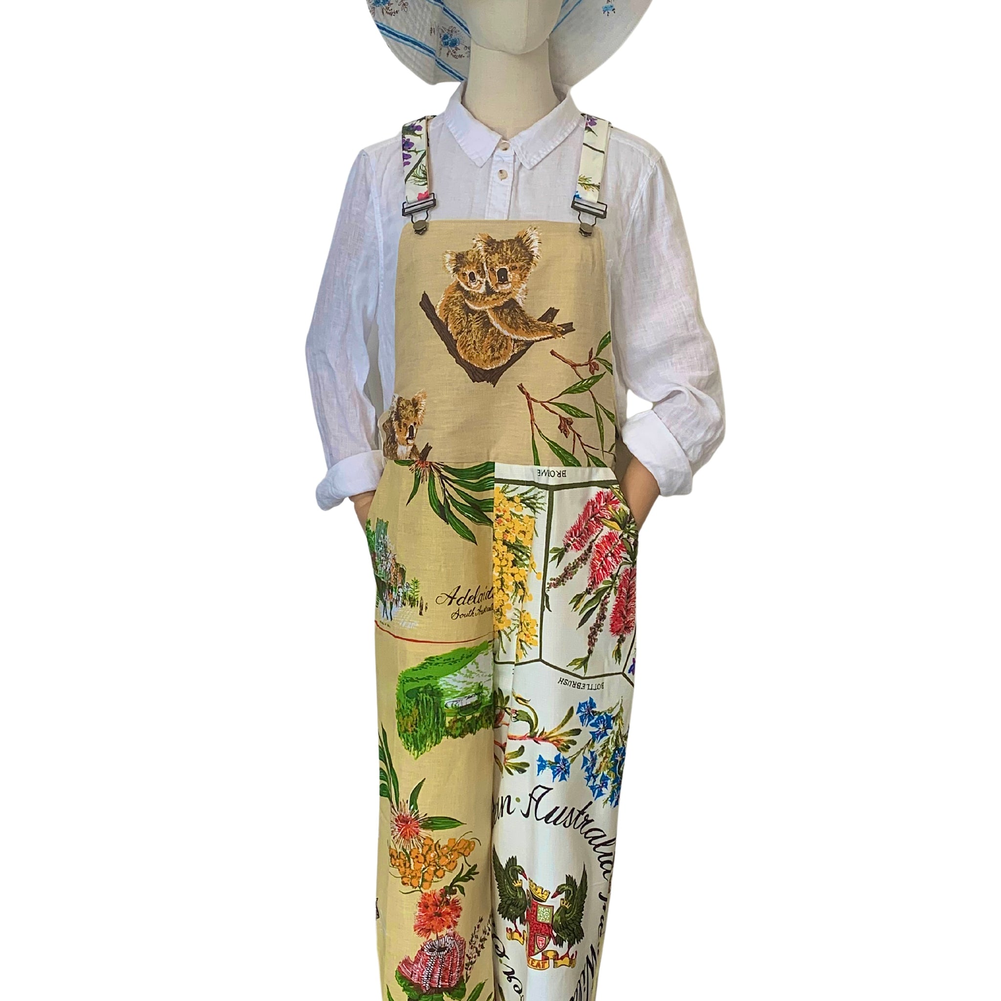 Lola Overalls – Upcycled Vintage Tablecloth Edition