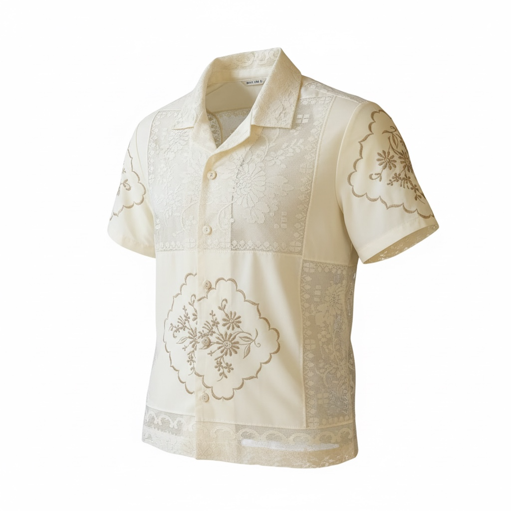 Laced Shirt (Upcycled Vintage Tablecloth)