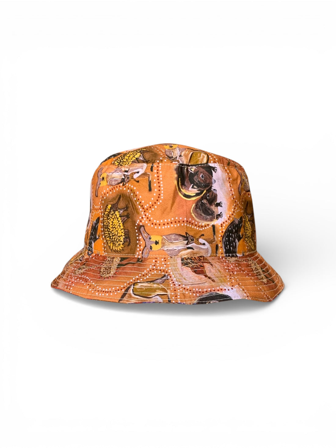 Jaye Bucket Hat – Reversible Indigenous Print (100% Cotton)
