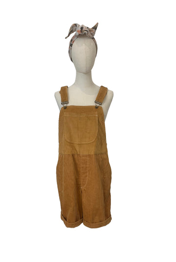 Lola Short Overalls – Mustard Corduroy (Size M AU 10-12)