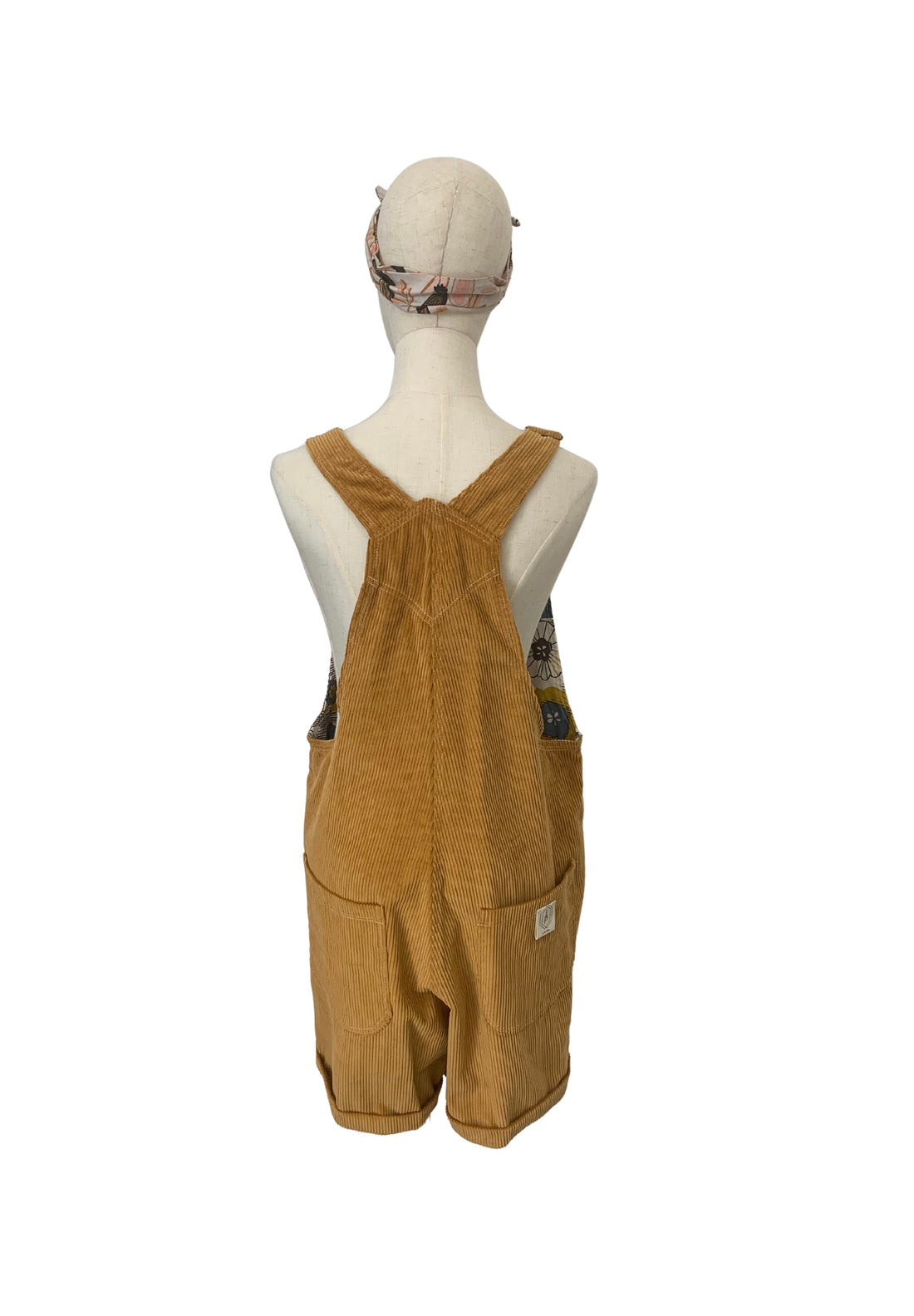 Lola Short Overalls – Mustard Corduroy (Size M AU 10-12)