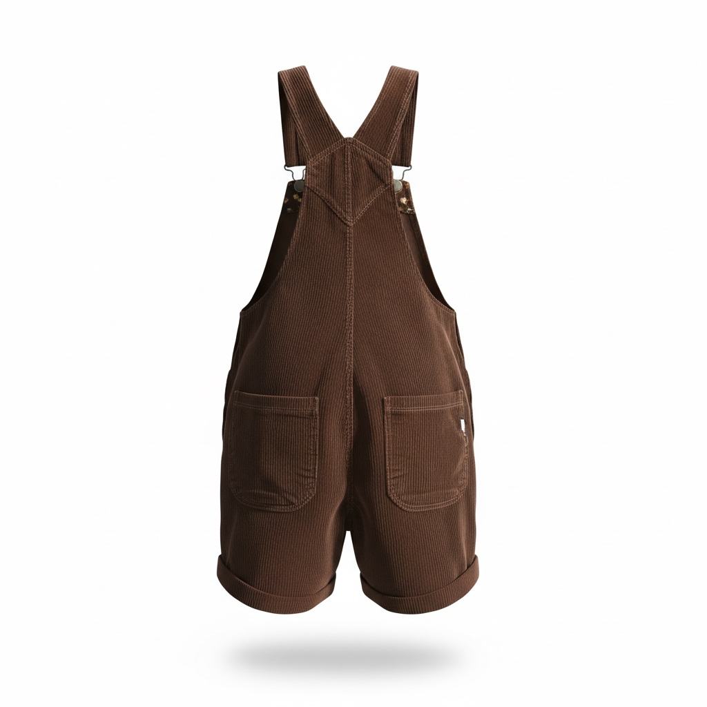 Lola Short Overalls – Brown Corduroy (Size S)