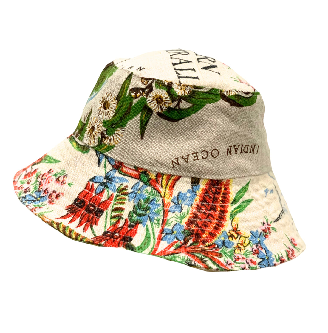 Upcycled Vintage Linen Bucket Hat