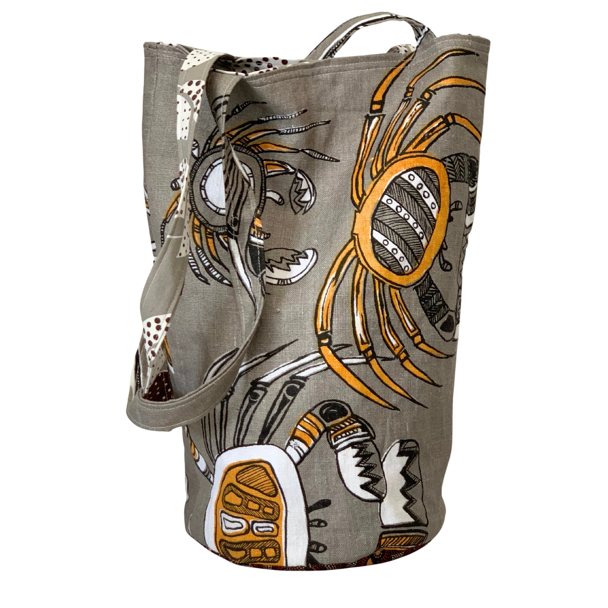 Upcycled Linen Tote Bag – Australiana Edition