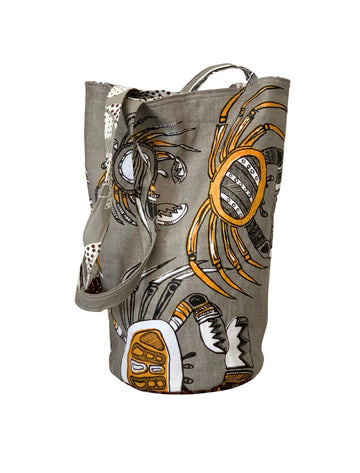 Upcycled Linen Tote Bag – Australiana Edition