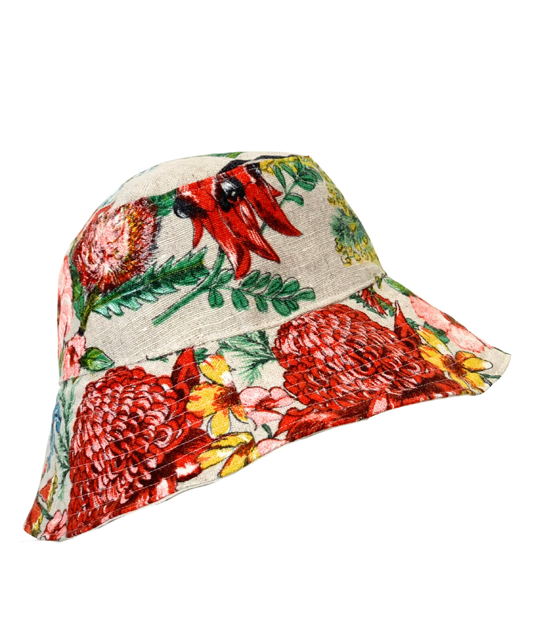 Vintage Linen Reversible Bucket Hat